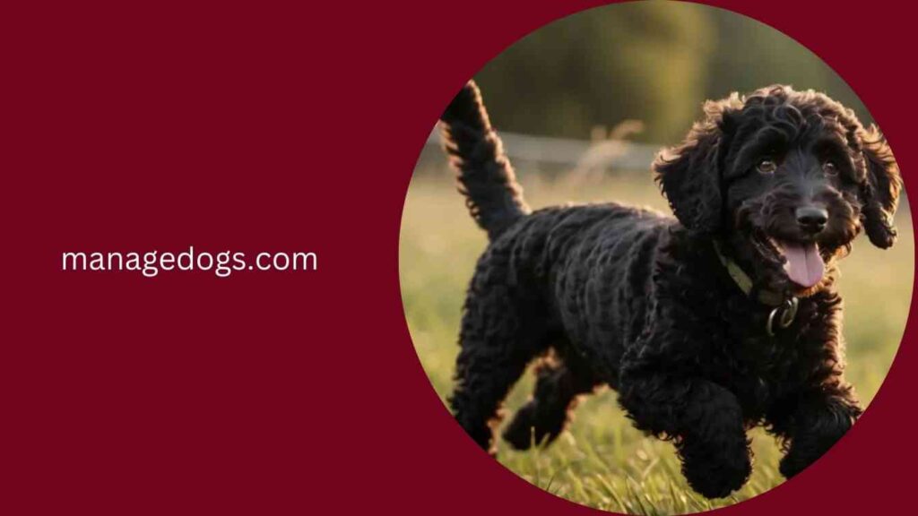 Black Goldendoodle running